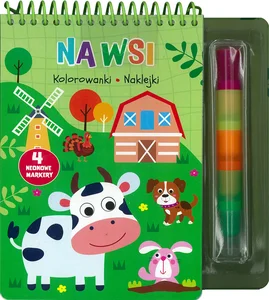 Na wsi Kolorowanki naklejki 4 neonowe markery Na wsi Kolorowanki naklejki 4 neonowe markery