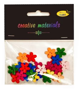 Guziki ozdobne Kwiatki 15mm 30szt Guziki ozdobne Kwiatki 15mm 30szt