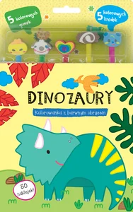 Dinozaury. Kolorowanka z barwnym obrysem