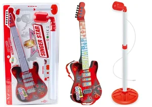 Gitara elektryczna z mikrofonem czerwona Gitara elektryczna z mikrofonem czerwona