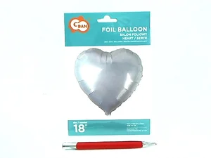 Balon foliowy serce" białe 45cm Balon foliowy serce" białe 45cm