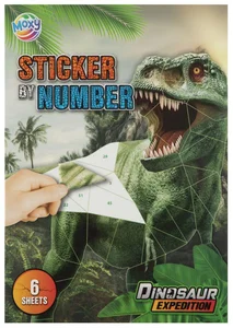 Naklejanie po numerach A4 Dino