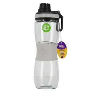 Bidon z gumowym uchwytem szary 600ml