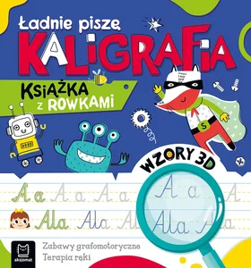 Ładnie piszę Kaligrafia Książka z rowkami Wzory 3D Zabawy grafomotoryczne, terapia ręki
