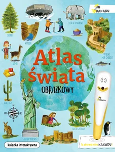 Obrazkowy atlas świata ksiązka interaktywna, bez pióra Kakadu