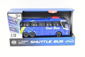 Autobus niebieski 1:16 światlo dźwięk