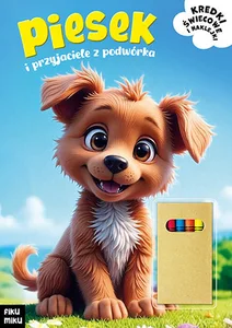 Piesek i przyjaciele z podwórka Kredki świecowe i naklejki