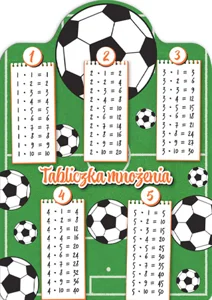 Karta EDU A5 Tabliczka Mnożenia PIŁKA Karta EDU A5 Tabliczka Mnożenia PIŁKA