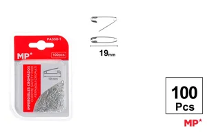 Agrafki MP srebrne 19mm 100 sztuk