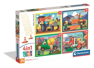 Puzzle 4w1 Super kolor Busy at work 21741