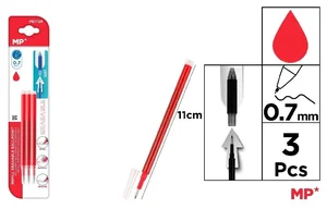 Wkłady do długopisów ścieralnych czerw. 0.7mm 3szt Wkłady do długopisów ścieralnych czerw. 0.7mm 3szt