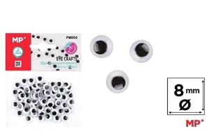 Oczy ruchome samoprzylepne 8mm