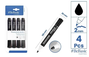 Marker permanentny 4szt czarny