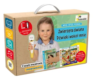 Zwierzęta świata Dźwięki wokół mnie Mówiąca książka interaktywna Zestaw z piórem Kakadu