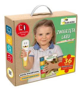 Zwierzęta lasu Mówiące puzzle interaktywne Zestaw z piórem Kakadu Zwierzęta lasu Mówiące puzzle interaktywne Zestaw z piórem Kakadu