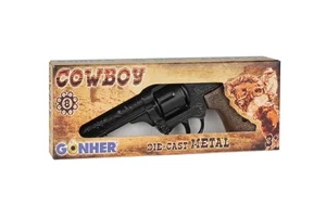 Rewolwer kowbojski metalowy 8 naboi