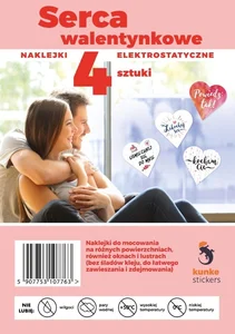 Naklejki serca walentynkowe 4szt
