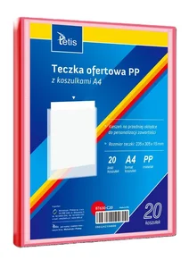Teczka ofertowa A4 PP + 20 koszulek czerwona