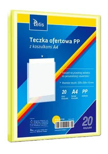 Teczka ofertowa A4 PP + 20 koszulek żółta Teczka ofertowa A4 PP + 20 koszulek żółta
