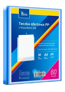 Teczka ofertowa A4 PP + 60 koszulek niebieska Teczka ofertowa A4 PP + 60 koszulek niebieska