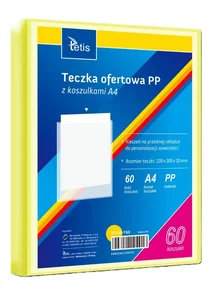 Teczka ofertowa A4 PP + 60 koszulek żółta