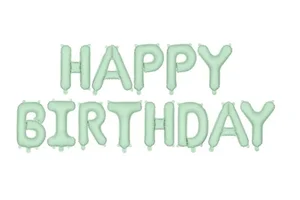 Balon foliowy Happy Birthday 340x35cm zieleń