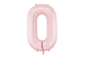 Balon foliowy cyfra 0 86cm jasny różowy