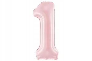 Balon foliowy cyfra 1 86cm jasny różowy