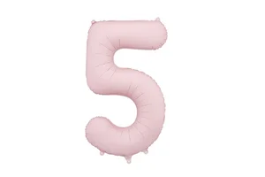 Balon foliowy cyfra 5 86cm jasny różowy
