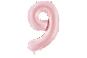 Balon foliowy cyfra 9 86cm jasny różowy Balon foliowy cyfra 9 86cm jasny różowy