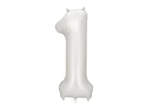 Balon foliowy cyfra 1 86cm srebrny