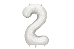 Balon foliowy cyfra 2 86cm srebrny