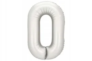 Balon foliowy cyfra 0 86cm srebrny
