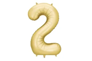 Balon foliowy cyfra 2 86cm złoty