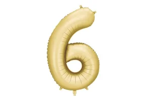 Balon foliowy cyfra 6 86cm złoty
