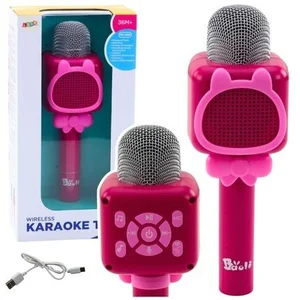 Mikrofon bezprzewodowy bluetooth różowy