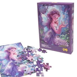 Puzzle 100 Księżniczka z motylkiem brokatowe Puzzle 100 Księżniczka z motylkiem brokatowe
