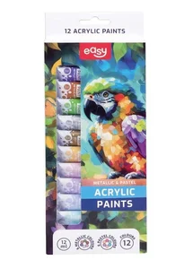 Farby akrylowe 12 kolorów EASY Farby akrylowe 12 kolorów EASY