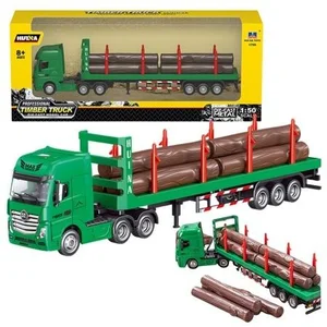 Ciężarówka transport drewna zielona 1:50