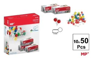 Kolorowe pinezki 11mm okrągła główka 10x50szt Kolorowe pinezki 11mm okrągła główka 10x50szt