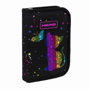 Piórnik pojedynczy dwuklapkowy bez wyposażenia Head Golden Effect Rainbow Kitty