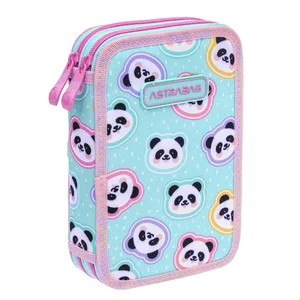 Piórnik 2 komorowy bez wyposażenia Astrabag Minty Pandas AC2