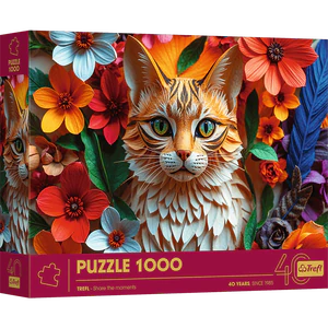 Puzzle 1000 3D 40-lecie Trefl Kot 40040