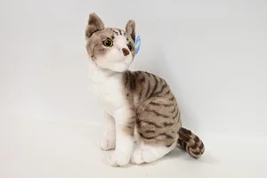 Kot siedzący białoszary 30cm