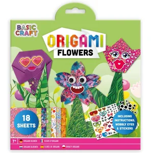 Blok z naklejkami i arkuszami do origami Kwiaty Blok z naklejkami i arkuszami do origami Kwiaty