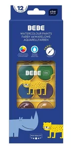 Farby akwarelowe 12 kolorów Bebe Kids