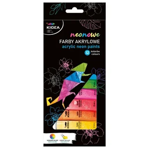 Farby akrylowe neonowe Kidea 12x12ml