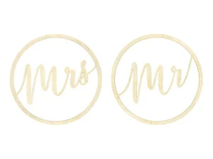 Zawieszki dekoracyjne Mr Mrs 38cm 2szt