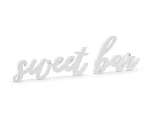 Drewniany napis Sweet bar biały 37x10cm Drewniany napis Sweet bar biały 37x10cm