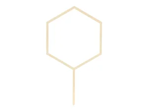 Topper drewniany Heksagon 24cm